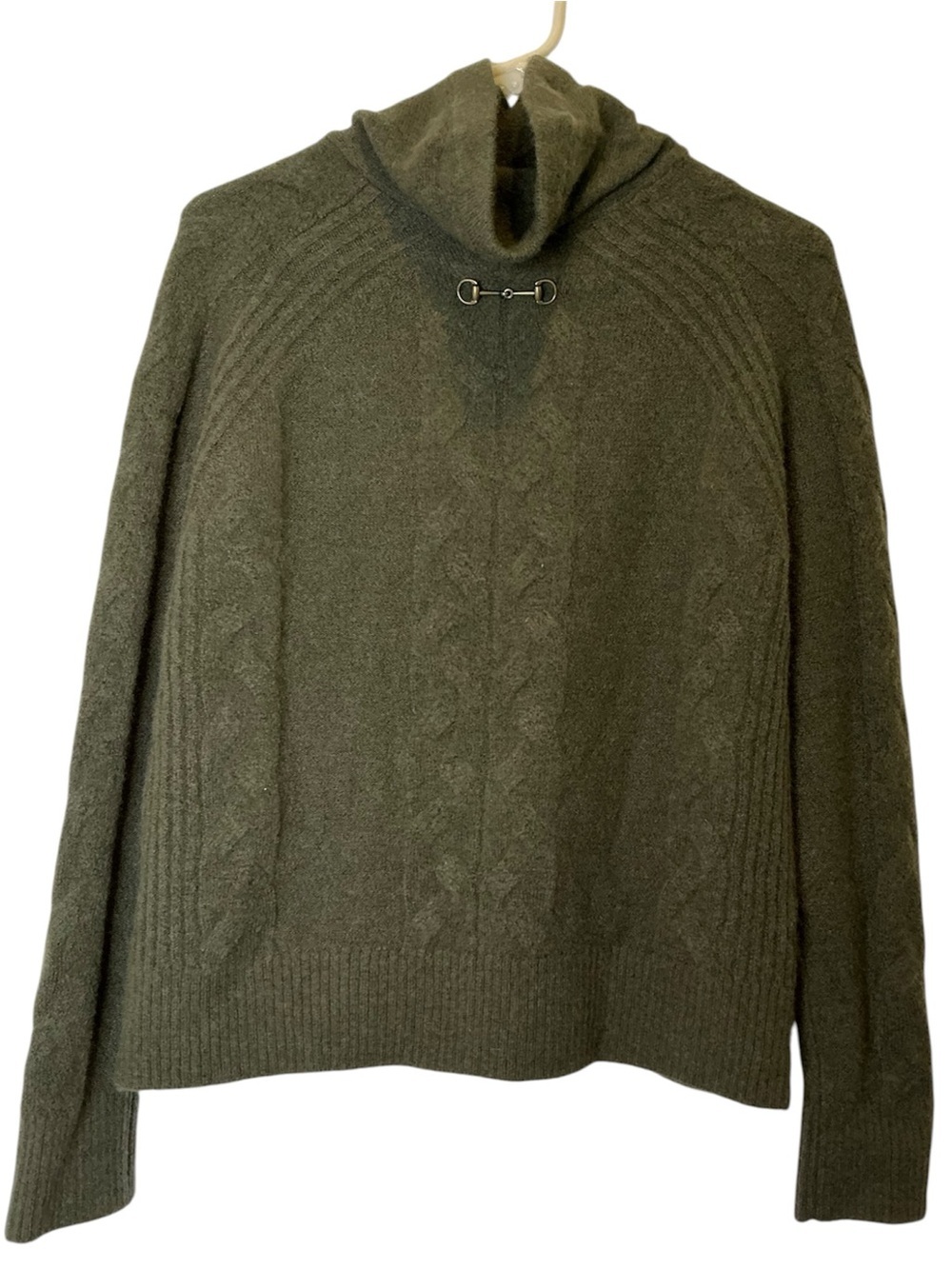 Ariat Novato Wool Blend Sweater in Olive Green Horse Bit Detail Size Small - Picture 6 of 16